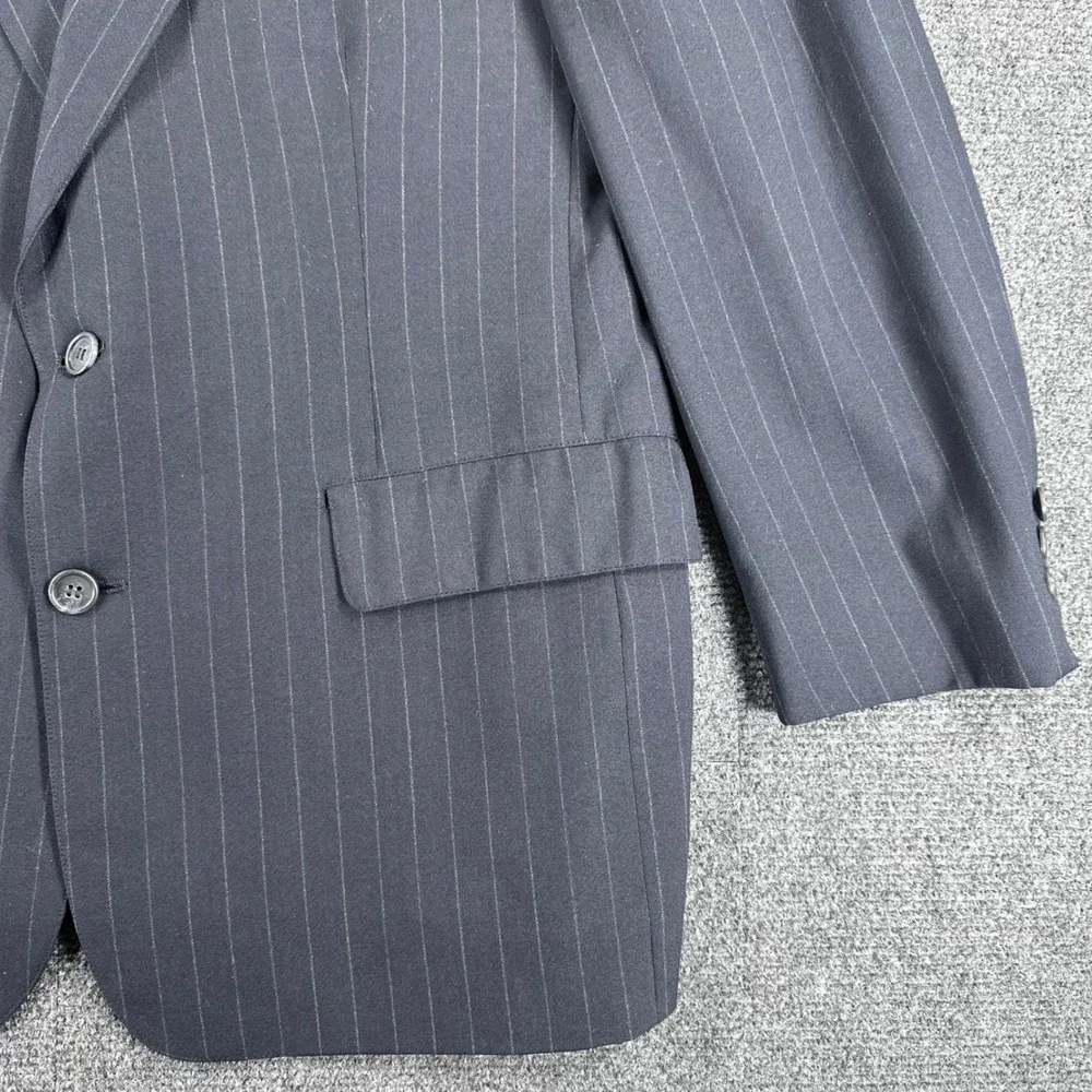 Brooks Brothers Blazer Mens 44R 44 Regular Navy‎ Blue Pinstripe Wool Brooksease